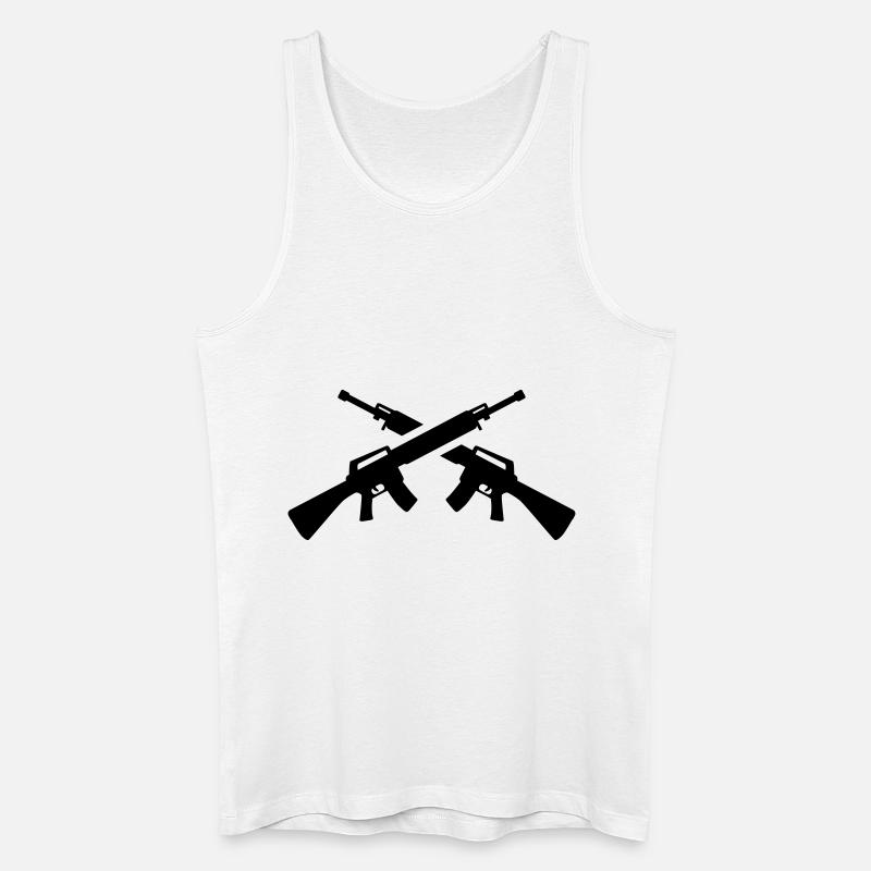 Gewehr - Männer Bio Tank Top - Weiß