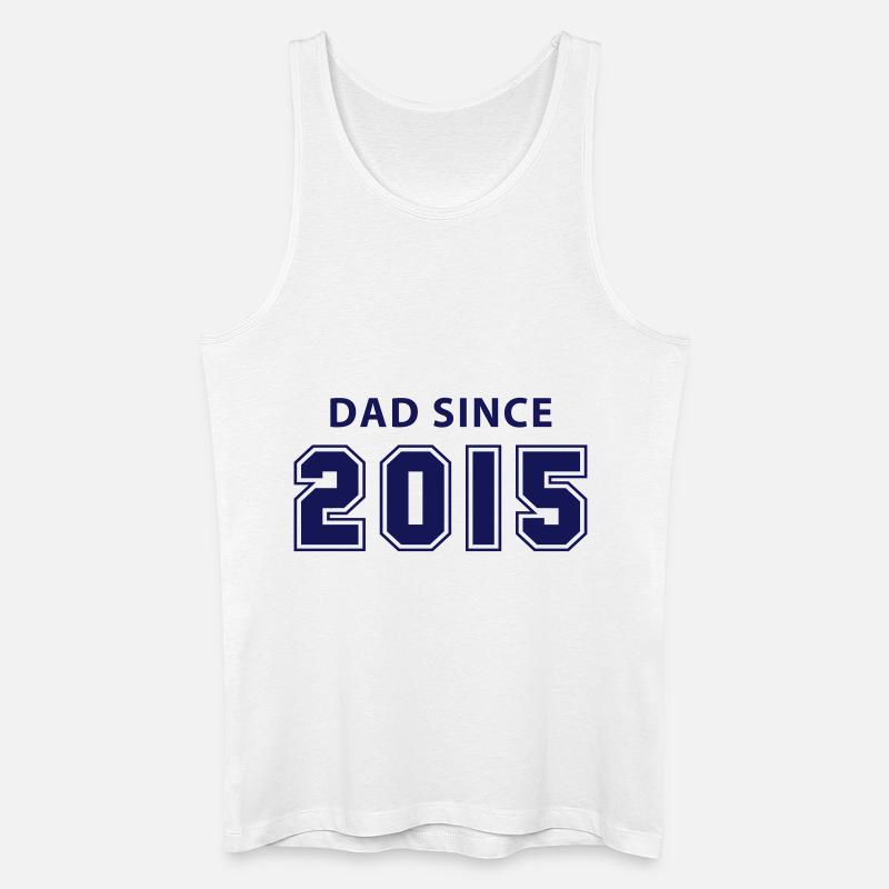 dad since 2015 - daddy design - Männer Bio Tank Top - Weiß