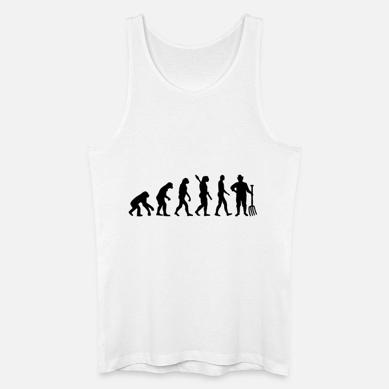 Evolution Bauer - Männer Bio Tank Top - Weiß