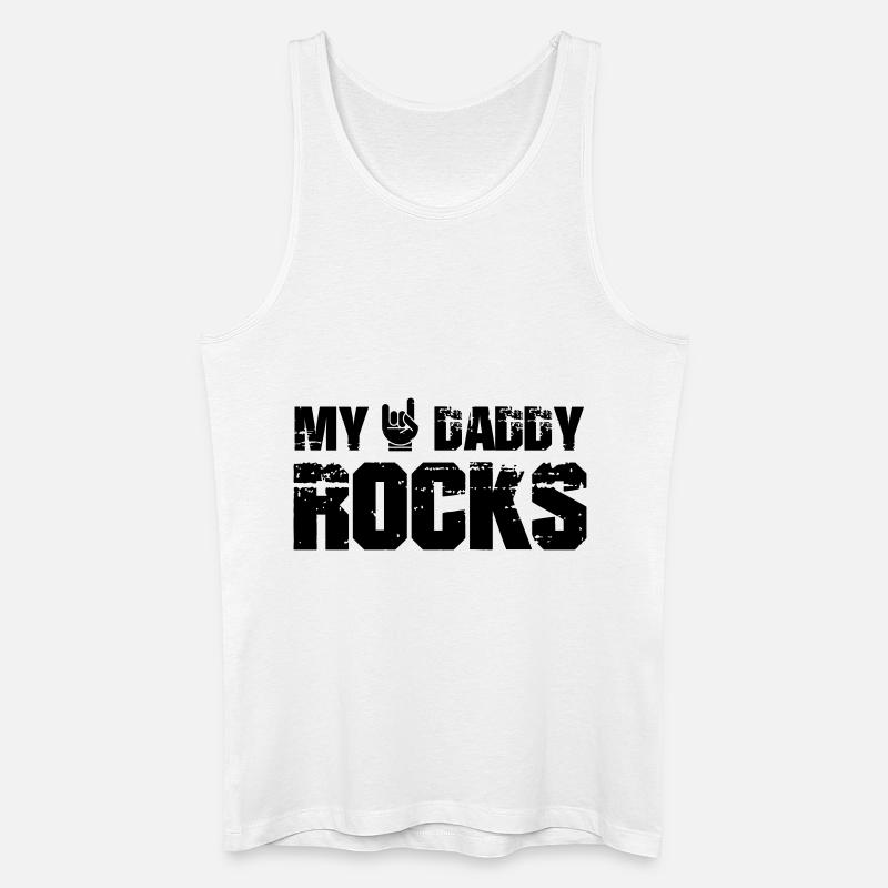 My Daddy Rocks - Männer Bio Tank Top - Weiß
