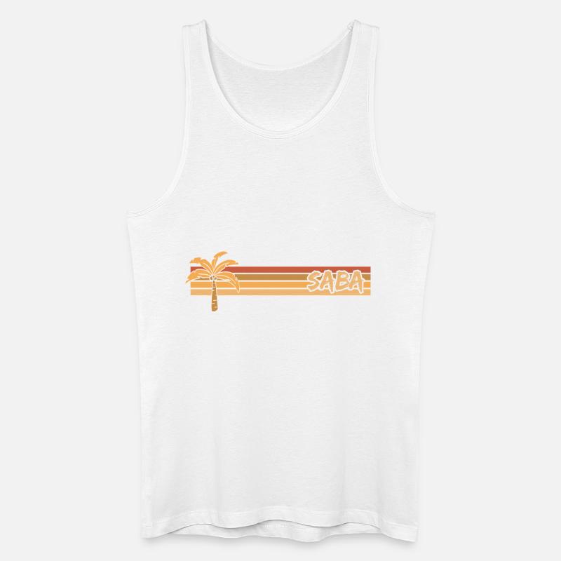 Urlaub Saba - Männer Bio Tank Top - Weiß