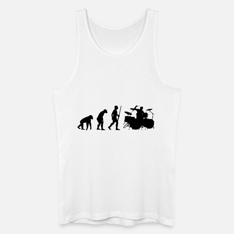Drummer Evolution - Débardeur bio Homme - blanc
