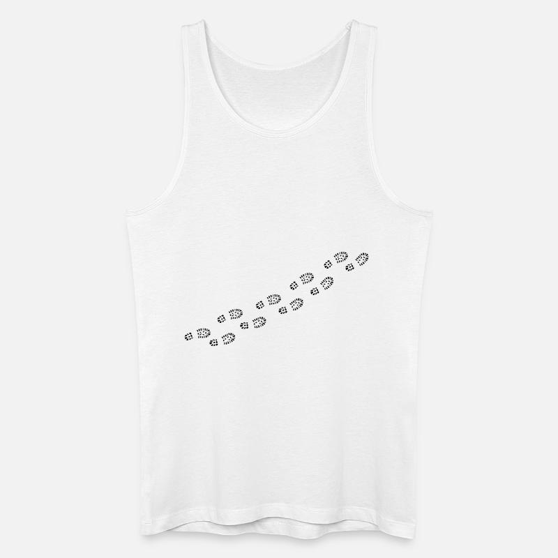 Footprints - Männer Bio Tank Top - Weiß