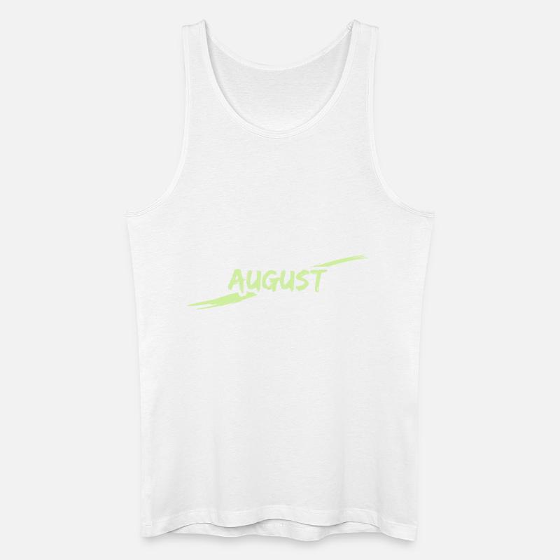 August - Männer Bio Tank Top - Weiß