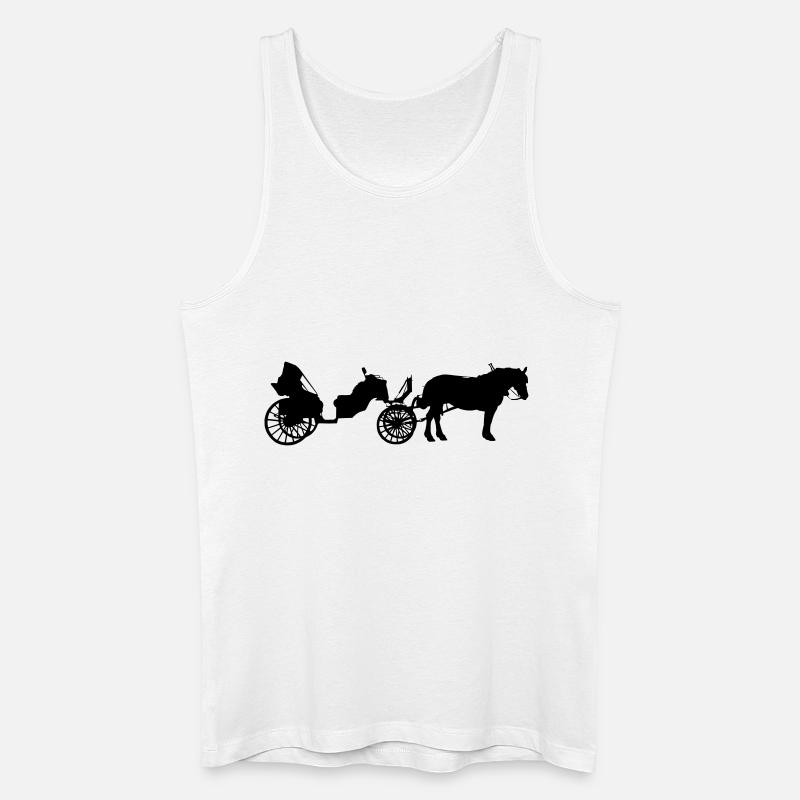 Kutsche mit Pferd - Männer Bio Tank Top - Weiß
