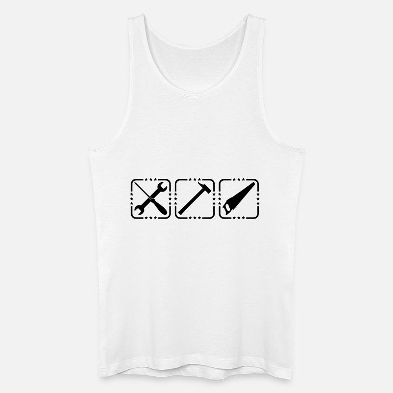 Craftsman Tools Logo Design - Männer Bio Tank Top - Weiß