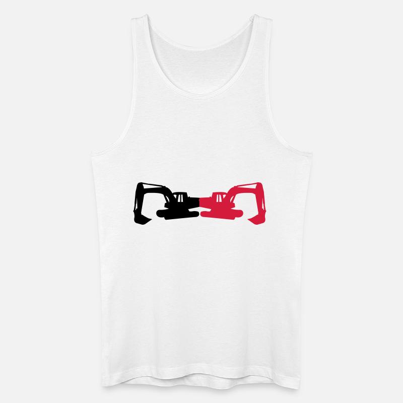 bagger02 - Männer Bio Tank Top - Weiß