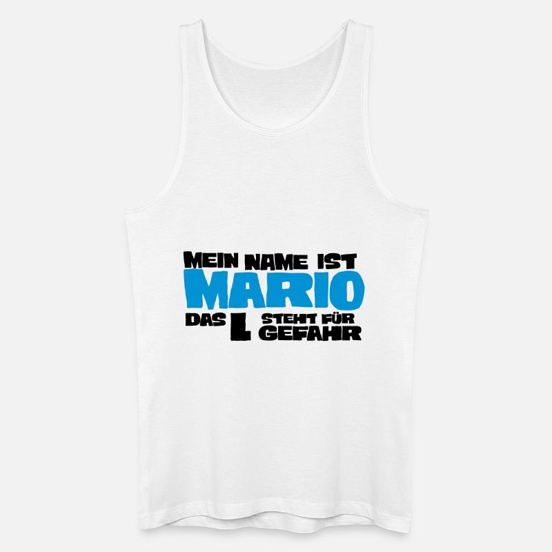 mario - Männer Bio Tank Top - Weiß