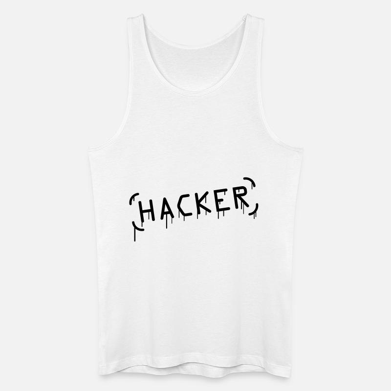 Hacker Graffiti - Männer Bio Tank Top - Weiß