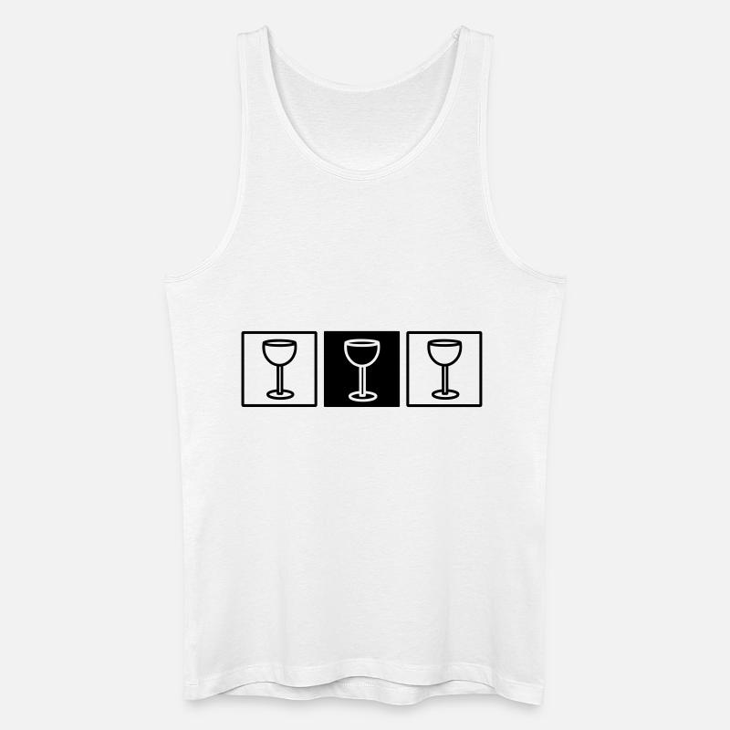 3 Weingläser - Männer Bio Tank Top - Weiß