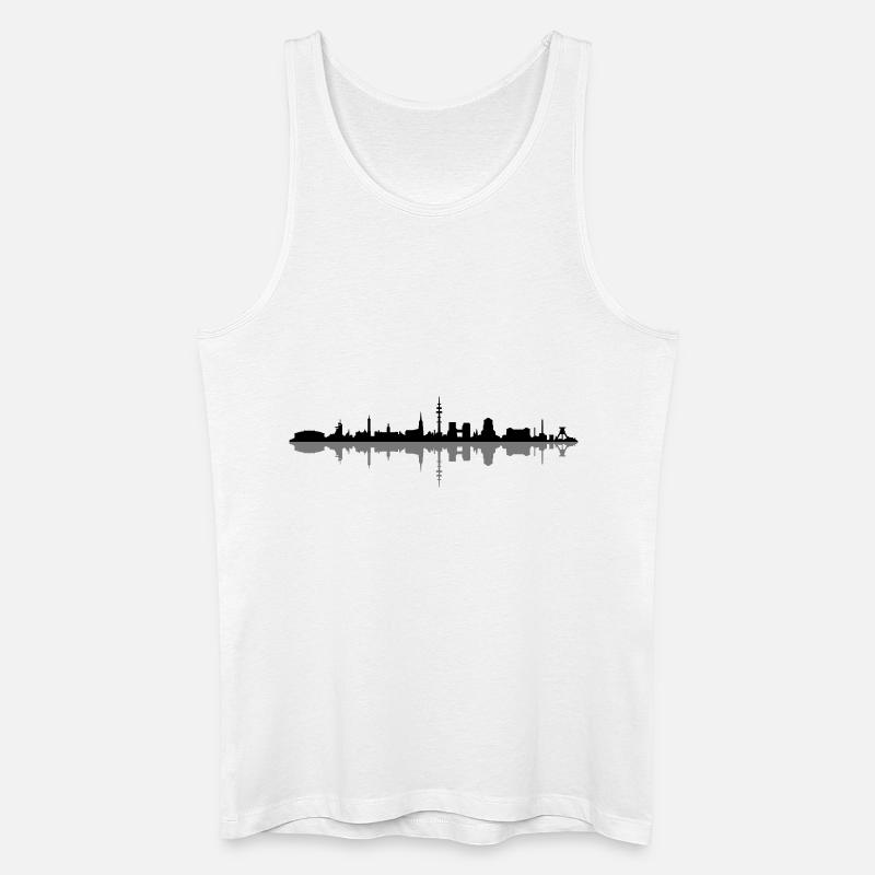 Skyline - Gelsenkirchen - Männer Bio Tank Top - Weiß