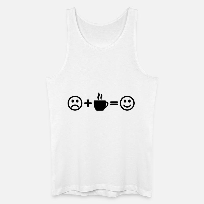 Kaffee Smileys - Männer Bio Tank Top - Weiß
