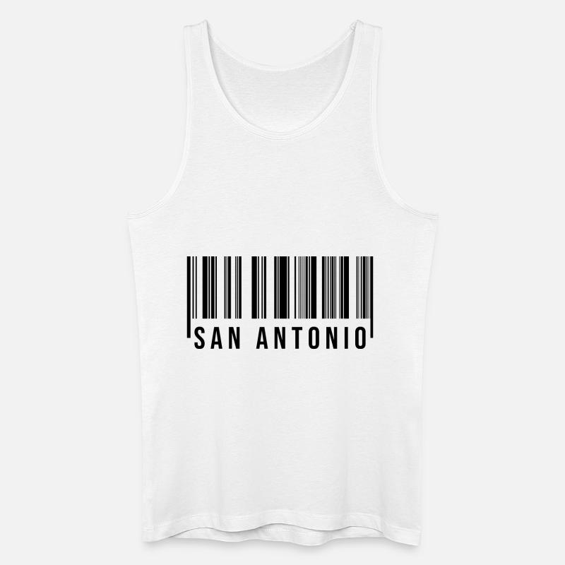 San Antonio Barcode - Männer Bio Tank Top - Weiß