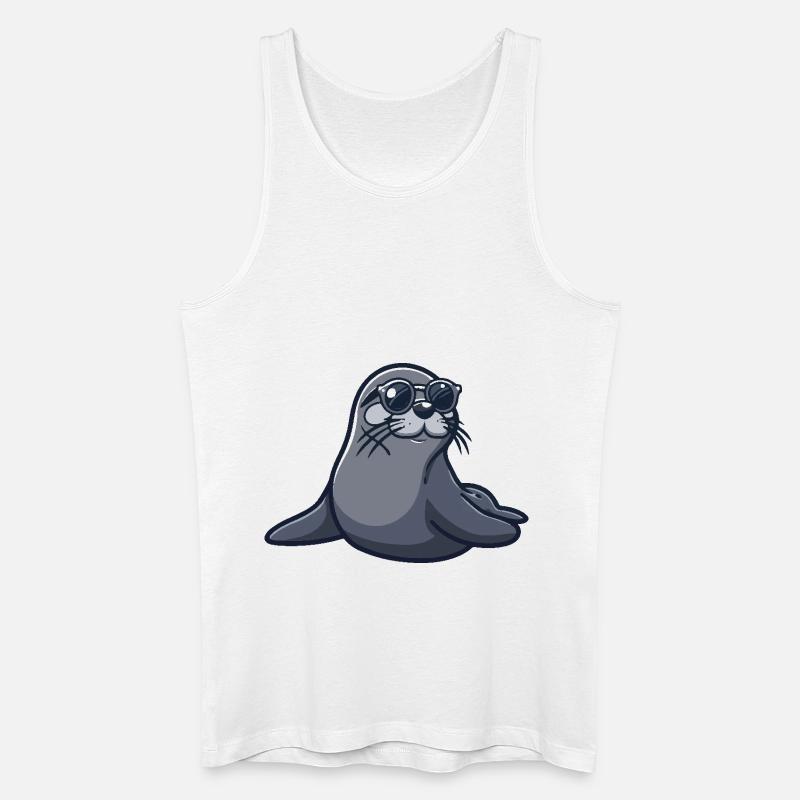 Robbe Cool Comic - Männer Bio Tank Top - Weiß
