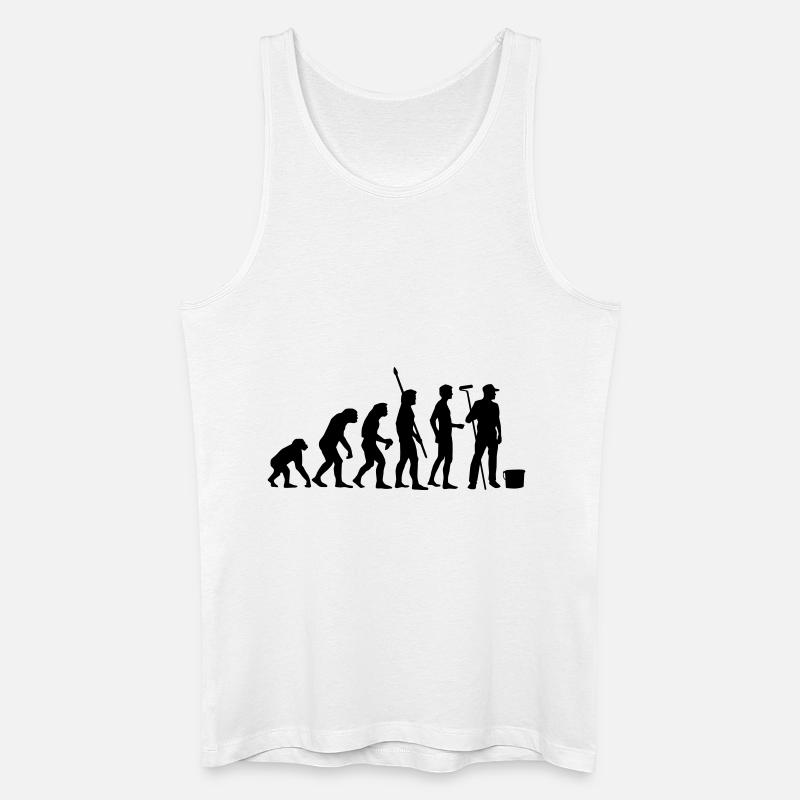 evolution_maler_b - Männer Bio Tank Top - Weiß