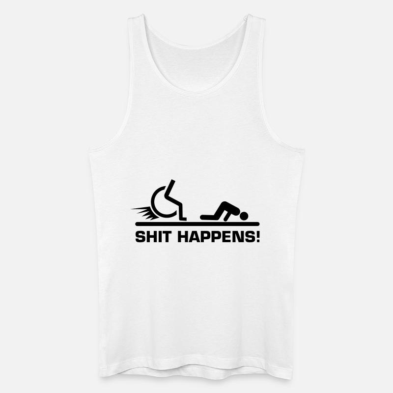 Shit Happens Rollstuhl - Männer Bio Tank Top - Weiß