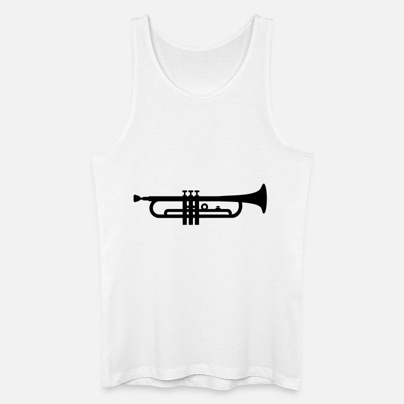 Trompete - Männer Bio Tank Top - Weiß