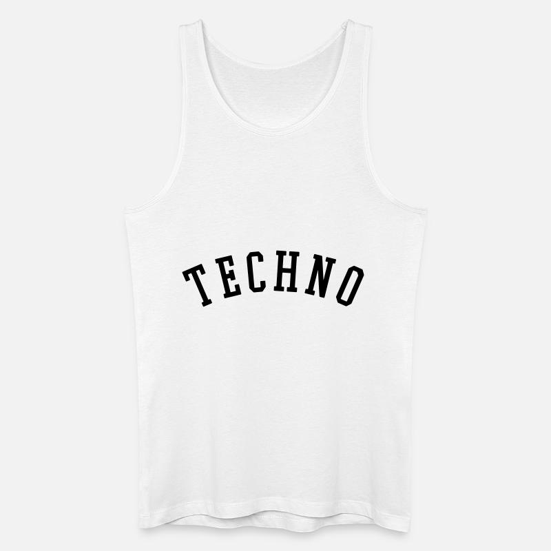 Techno - Männer Bio Tank Top - Weiß