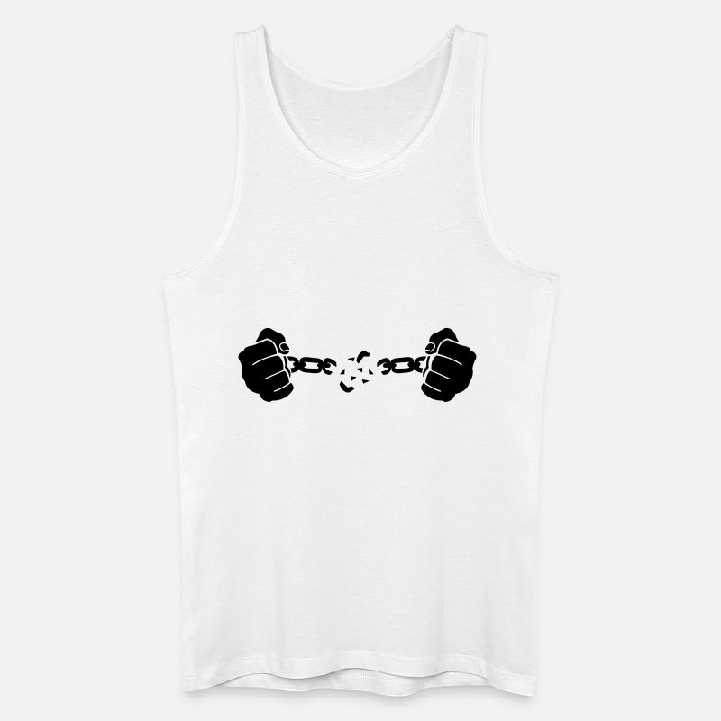 hand_kette_1 - Männer Bio Tank Top - Weiß