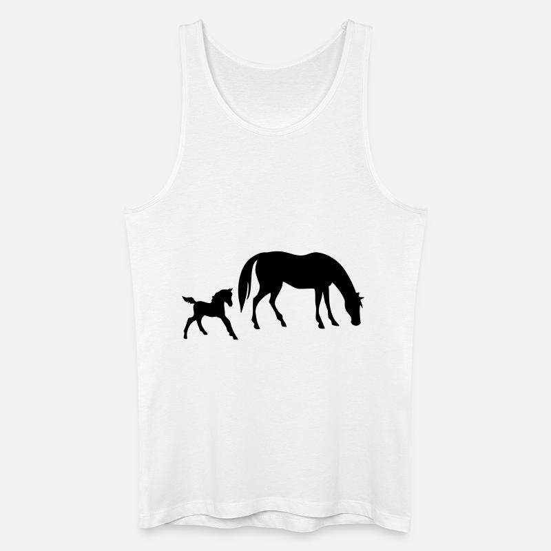 Pferd - Männer Bio Tank Top - Weiß