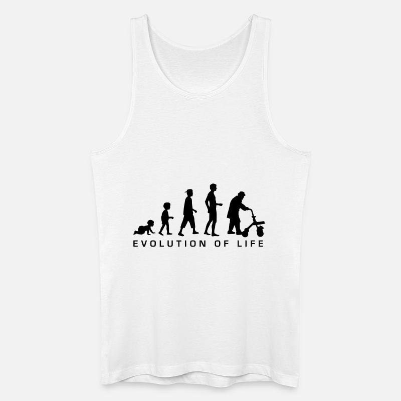 evolution_life_man_b - Männer Bio Tank Top - Weiß