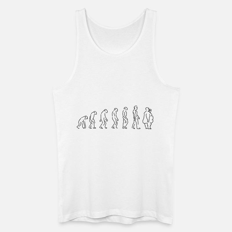 Evolution - Fat Man - Økologisk tanktop til mænd - hvid