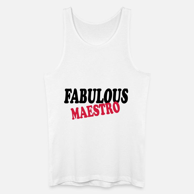 Fabulous maestro 111 - Männer Bio Tank Top - Weiß