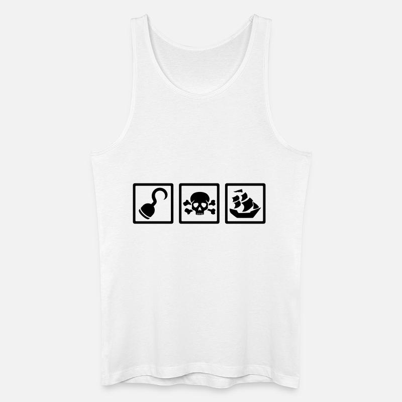 Pirat - Männer Bio Tank Top - Weiß