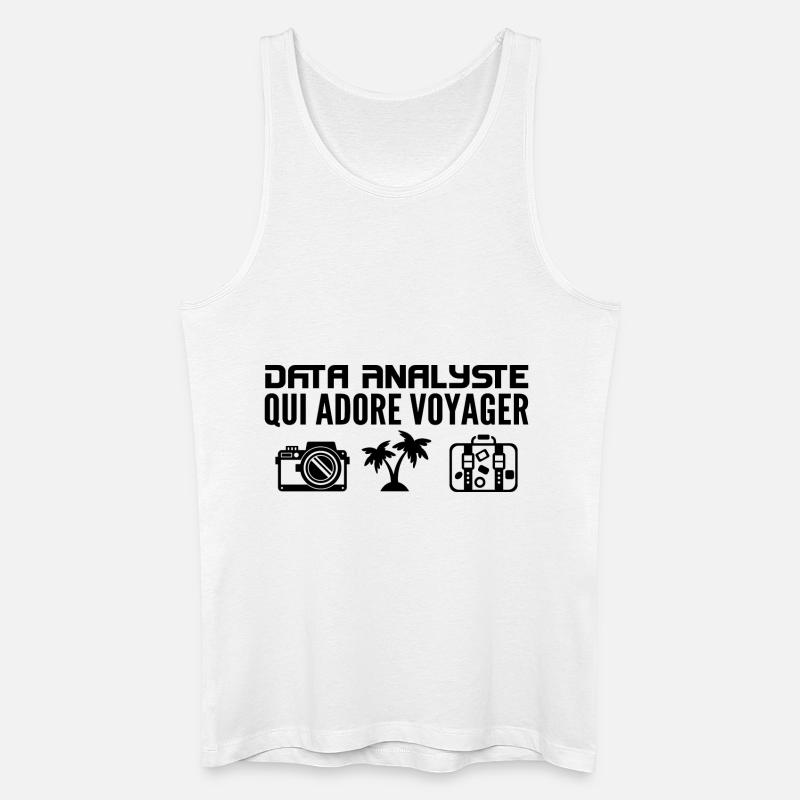 Reisende & Datenanalysten: Leidenschaft & Entdeckung - Männer Bio Tank Top - Weiß