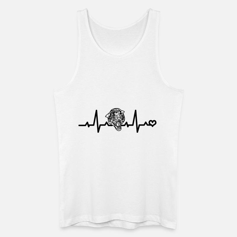 Jaguar Herzfrequenz - Männer Bio Tank Top - Weiß
