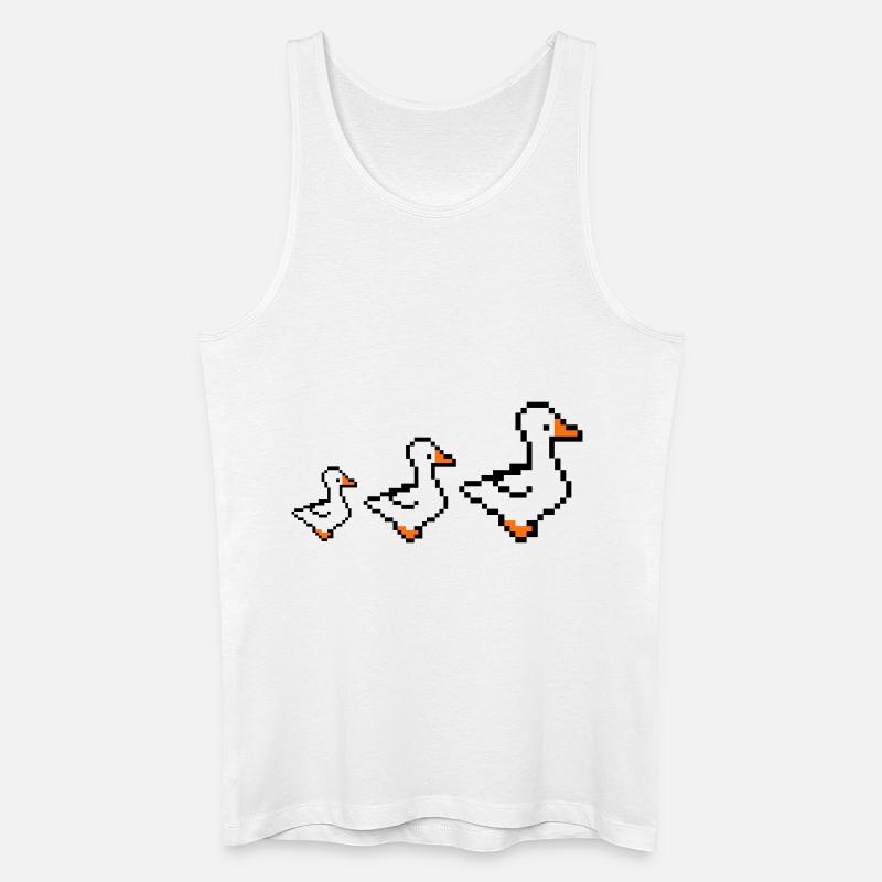 pixel enten - Männer Bio Tank Top - Weiß