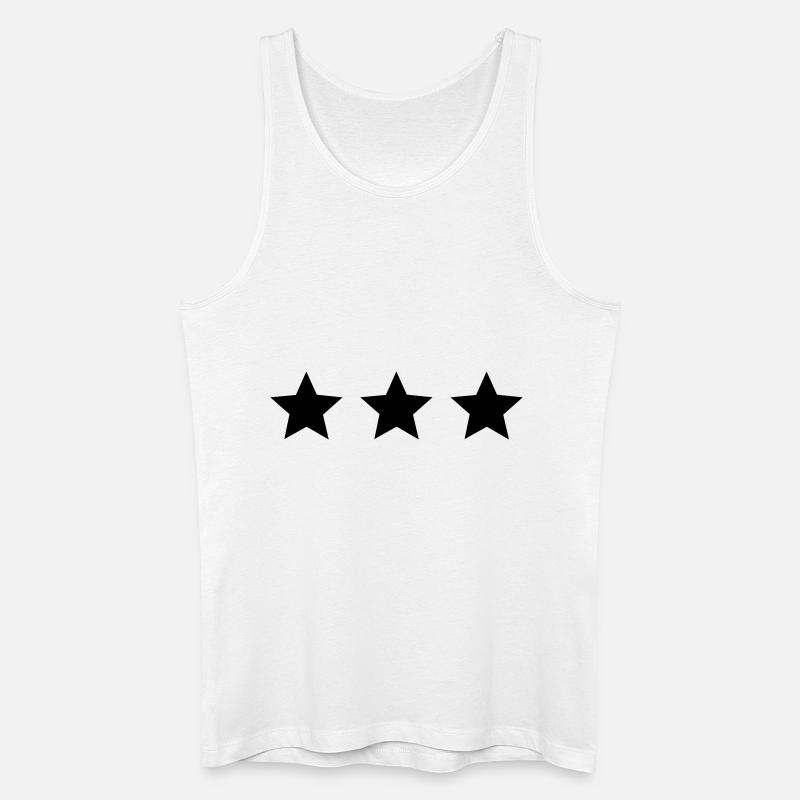 3 STERNE - Männer Bio Tank Top - Weiß