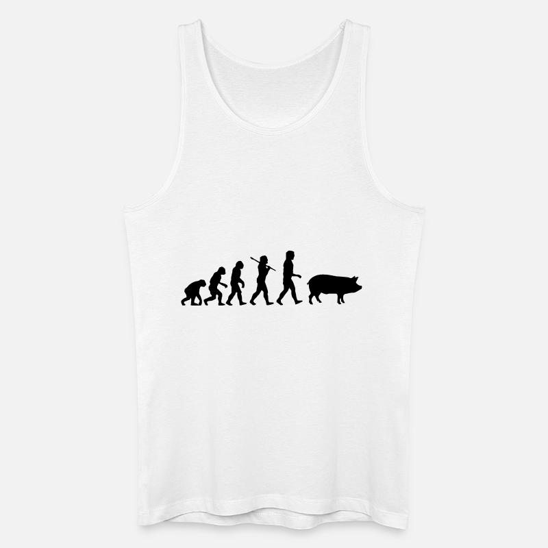 Evolution zum Schwein - Männer Bio Tank Top - Weiß