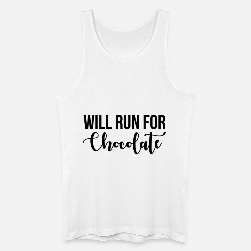 Will run for chocolate - Männer Bio Tank Top - Weiß