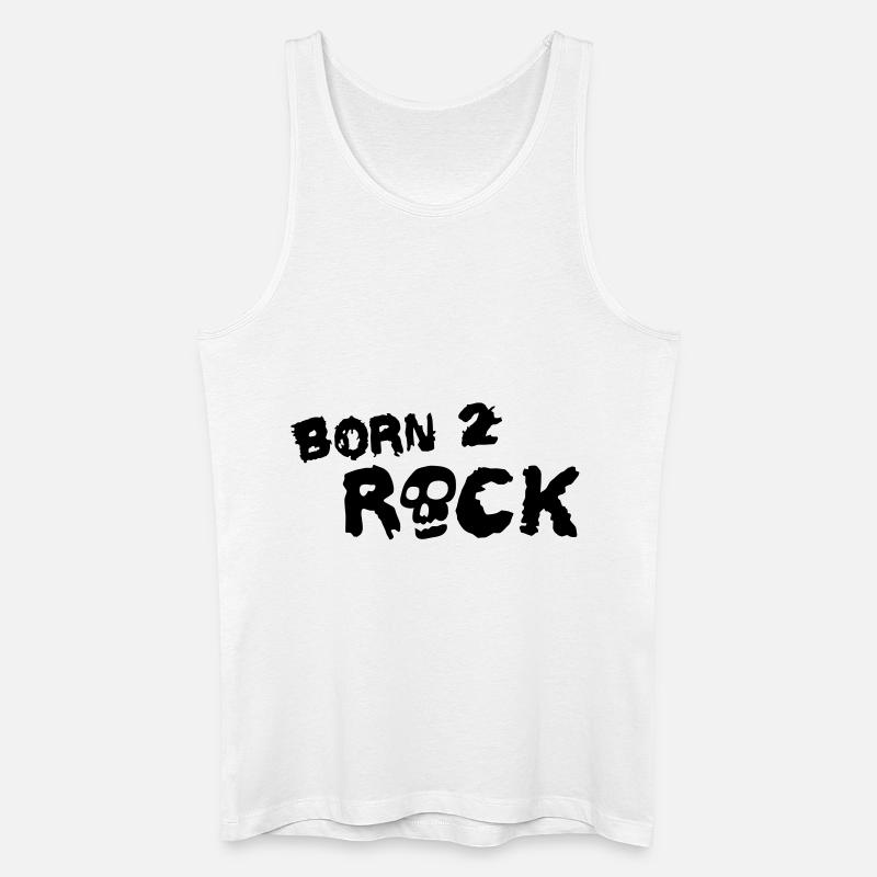 born_2_rock_1c - Männer Bio Tank Top - Weiß