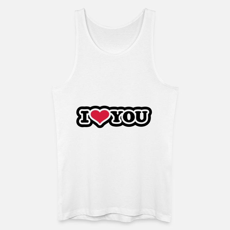 I love you - Männer Bio Tank Top - Weiß