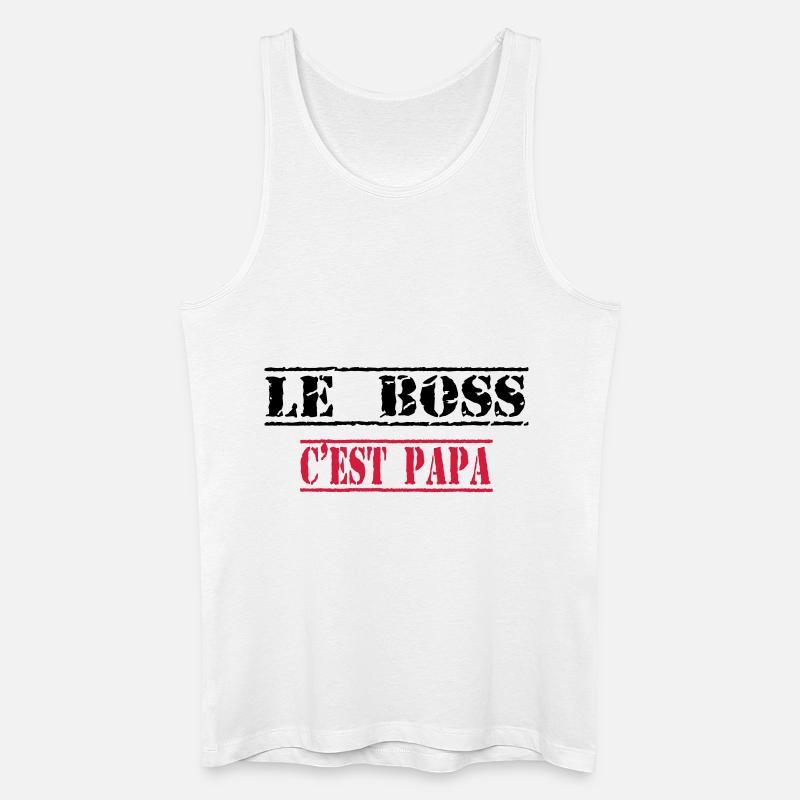 Le boss c'est papa - Männer Bio Tank Top - Weiß