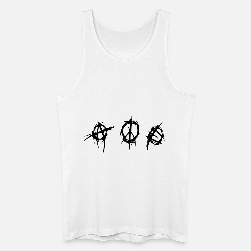 anarchy_peace_equality - Männer Bio Tank Top - Weiß