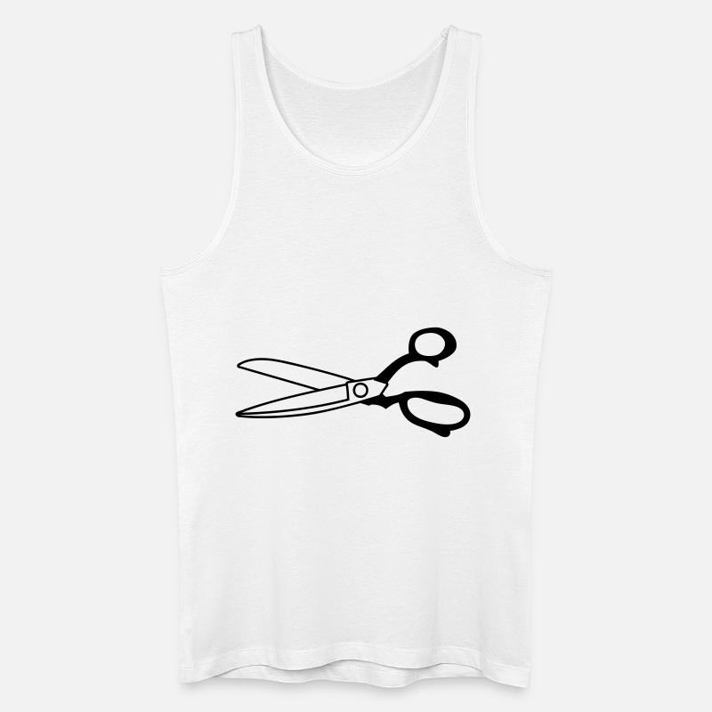 Schere - Männer Bio Tank Top - Weiß