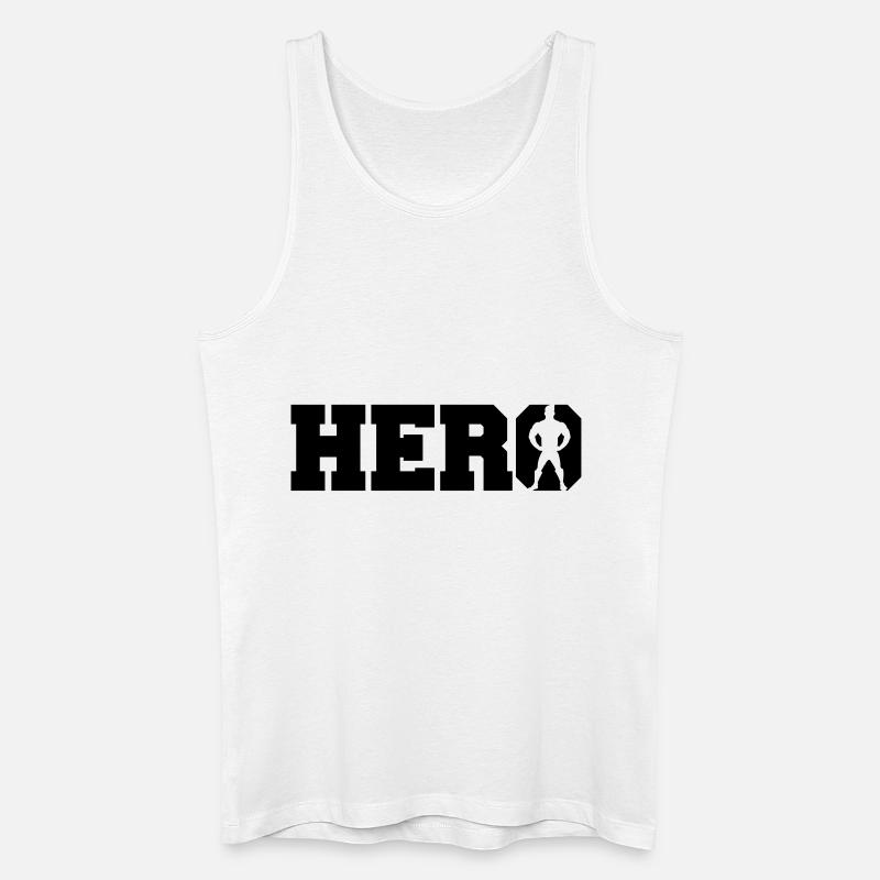 Super Hero Logo - Männer Bio Tank Top - Weiß