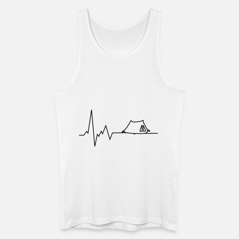 herzschlag camping - Männer Bio Tank Top - Weiß
