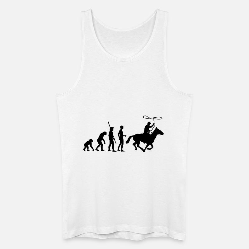 evolution_cowboy - Männer Bio Tank Top - Weiß
