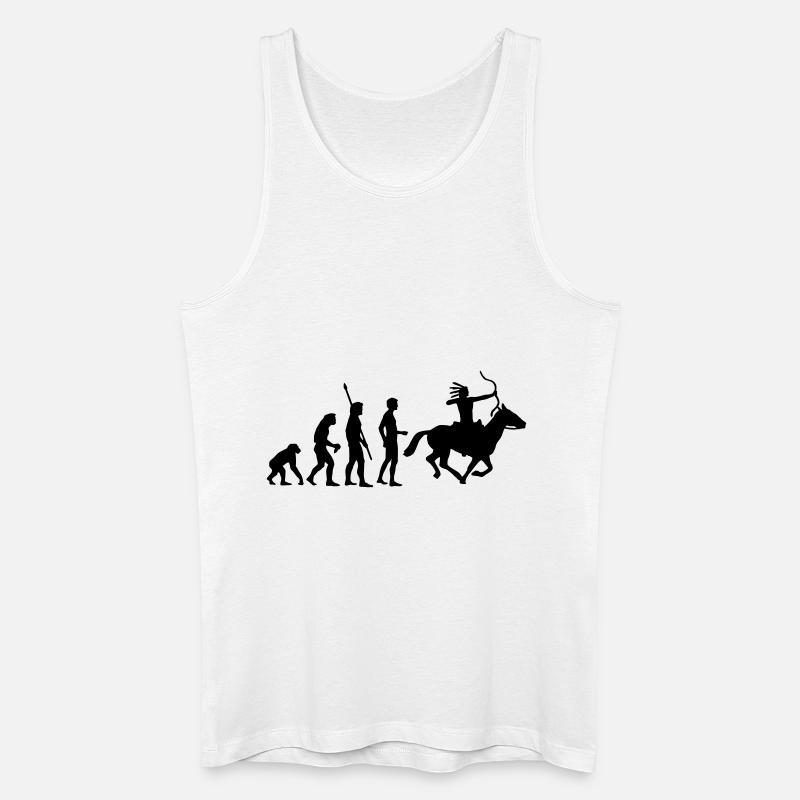 evolution_indianer - Männer Bio Tank Top - Weiß