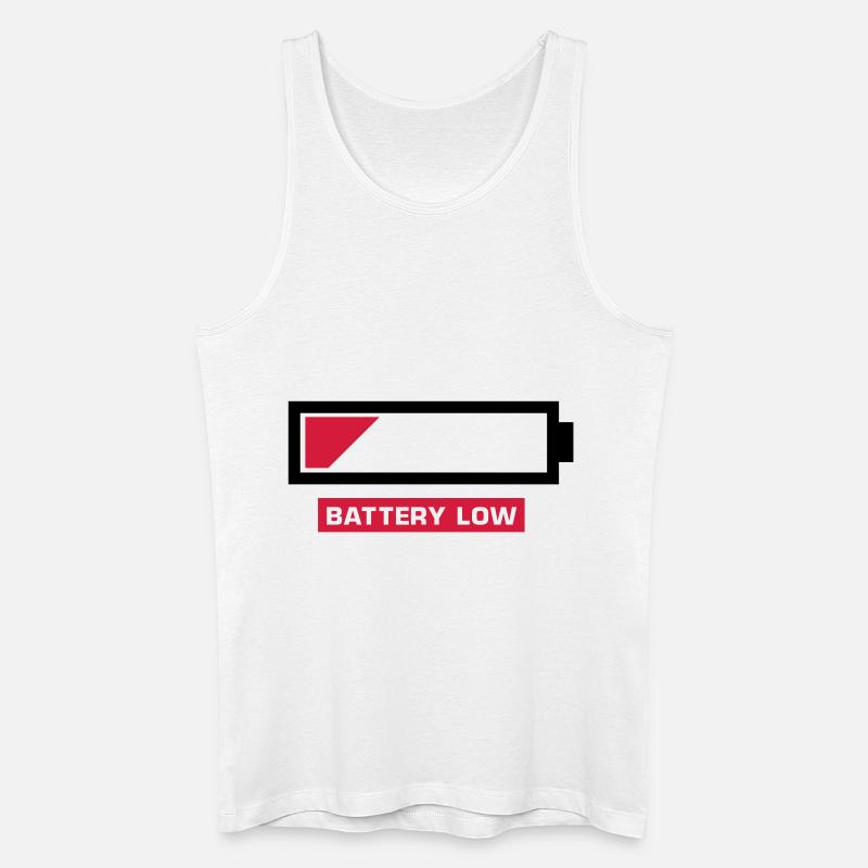 battery_low__f2 - Männer Bio Tank Top - Weiß