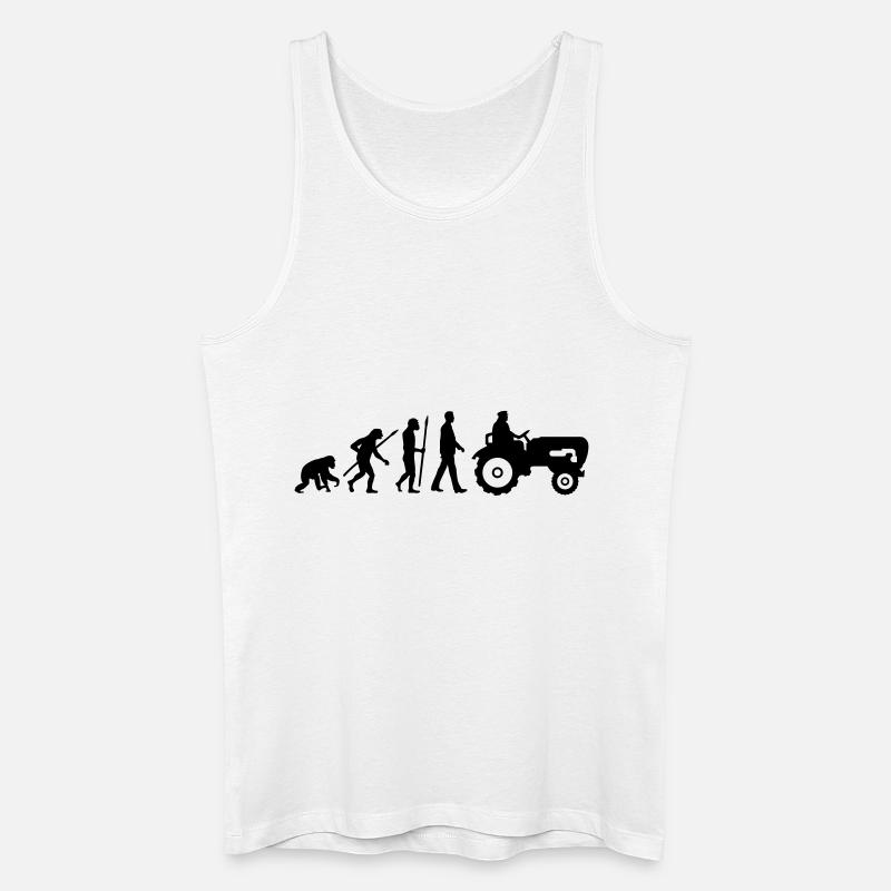 evolution_bauer_mit_traktor_032013_a_1c - Männer Bio Tank Top - Weiß