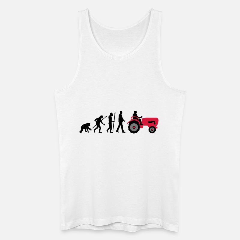 evolution_bauer_mit_traktor_032013_a_3c - Männer Bio Tank Top - Weiß