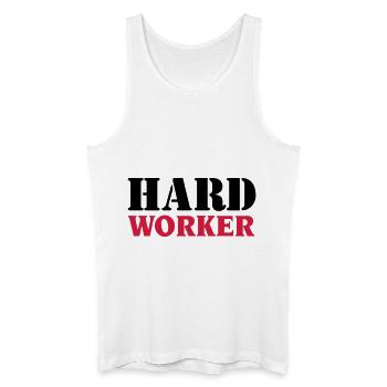 Hard worker - Männer Bio Tank Top - Weiß - Vorne