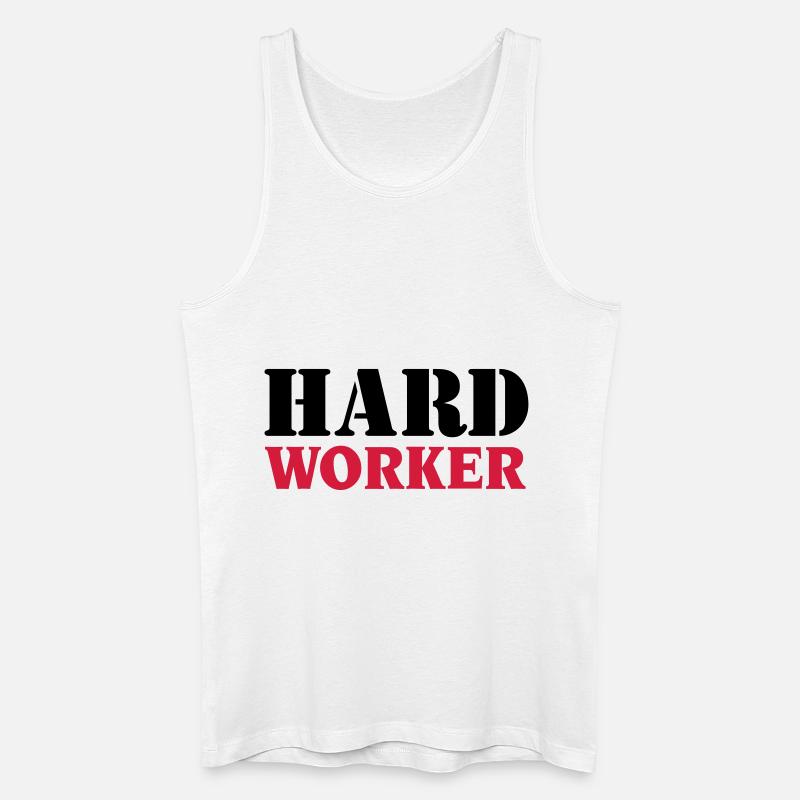 Hard worker - Männer Bio Tank Top - Weiß