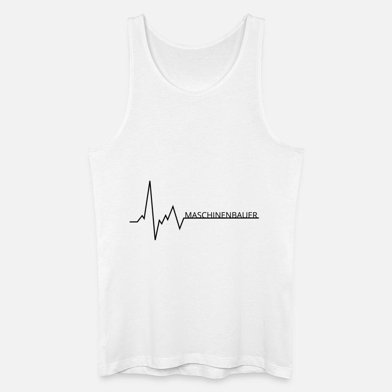herzschlag maschinenbauer - Männer Bio Tank Top - Weiß