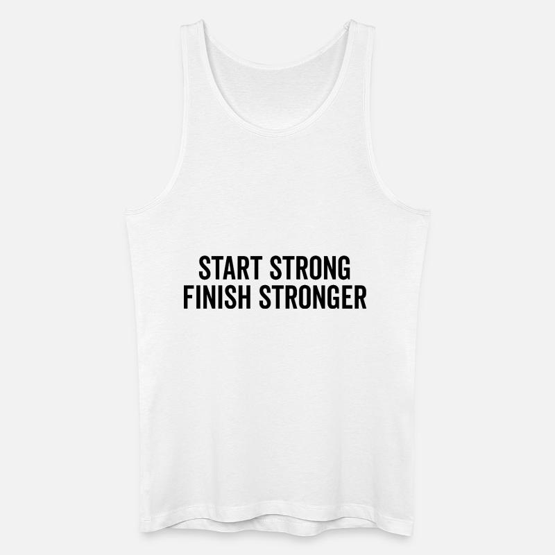 Stark starten Stärker abschließen - Männer Bio Tank Top - Weiß